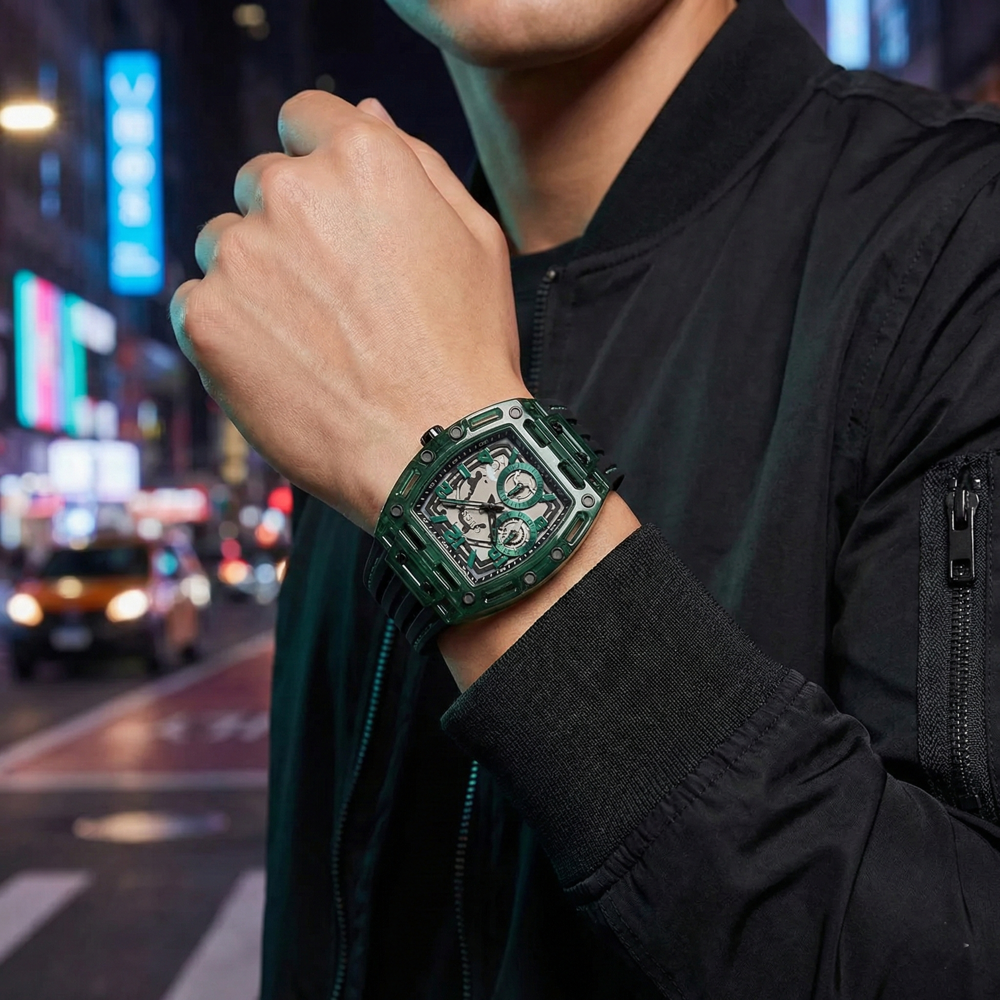 Guess GW0499G7 Phoenix Green Transparent Men's Watch