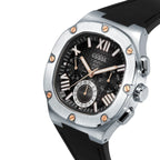 Guess Headline GW0571G1 Silver Case Black Dial Black Rubber Strap Men's Watch