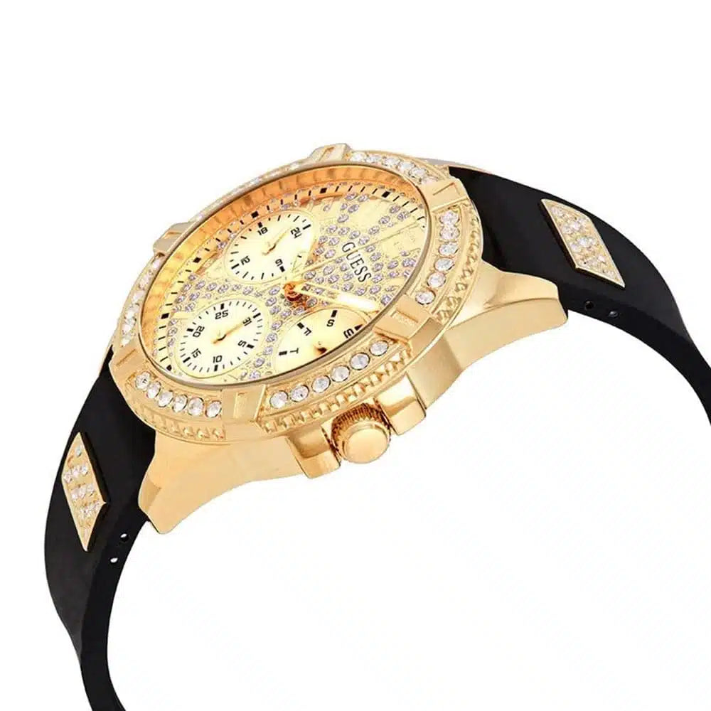 Guess Lady Frontier W1160L1 Gold & Black Rubber Watch