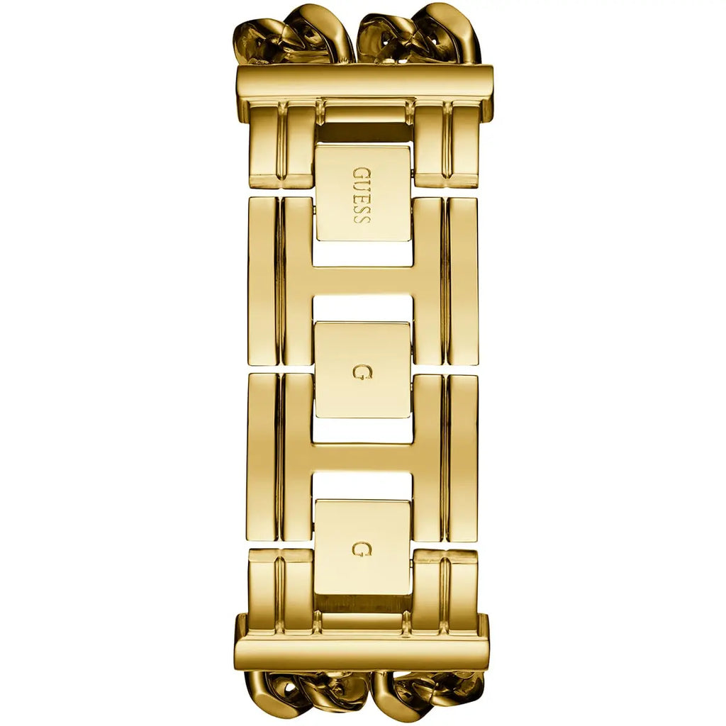 Guess Mod Heavy Metal U1117L5 Gold Tone Chain Bracelet Black Dial Watch