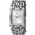 Guess Mod Heavy Metal W1117L1 Silver Tone Chain Bracelet Rectangular Watch