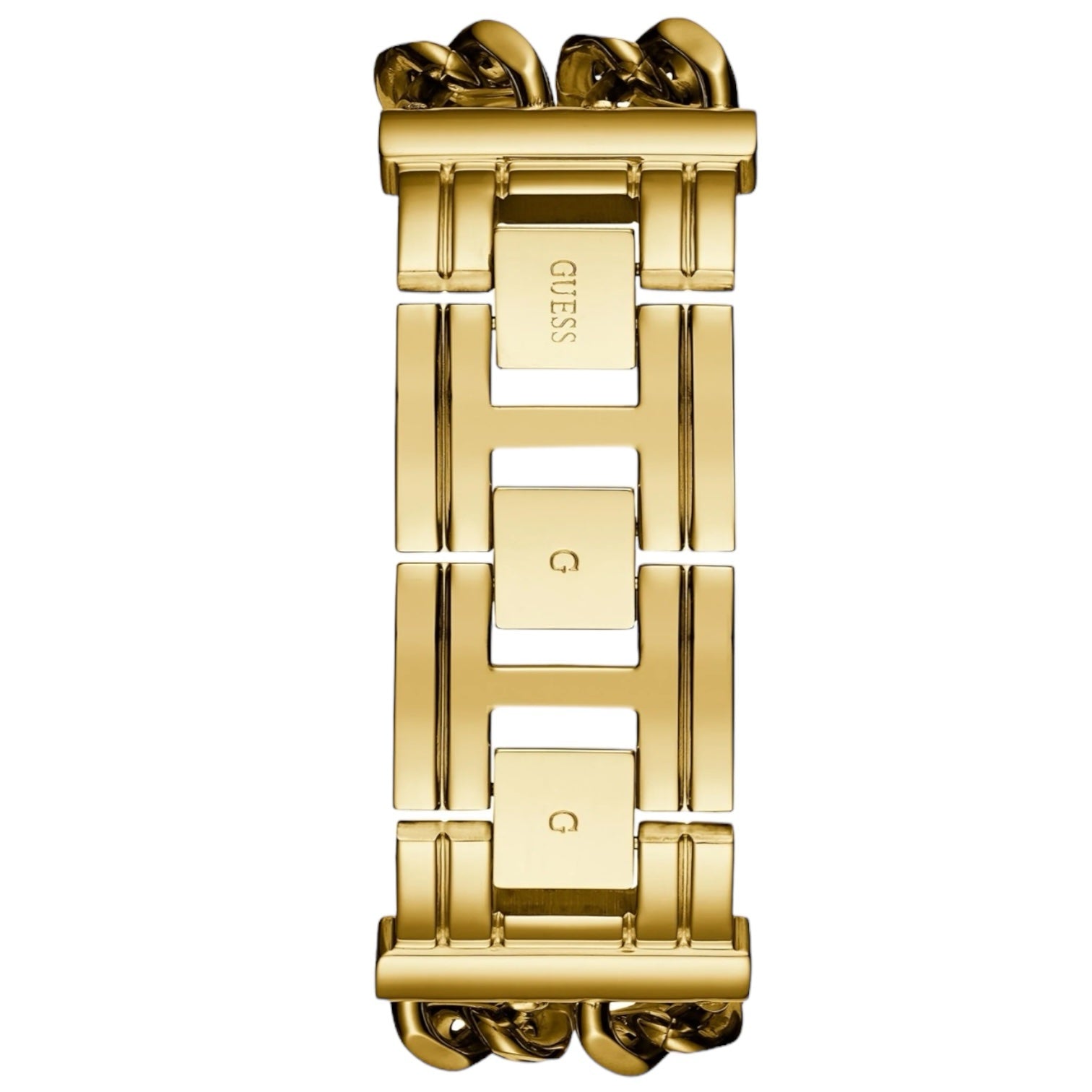 Guess Mod Heavy Metal W1117L2 Gold Tone Chain Bracelet Polished Watch