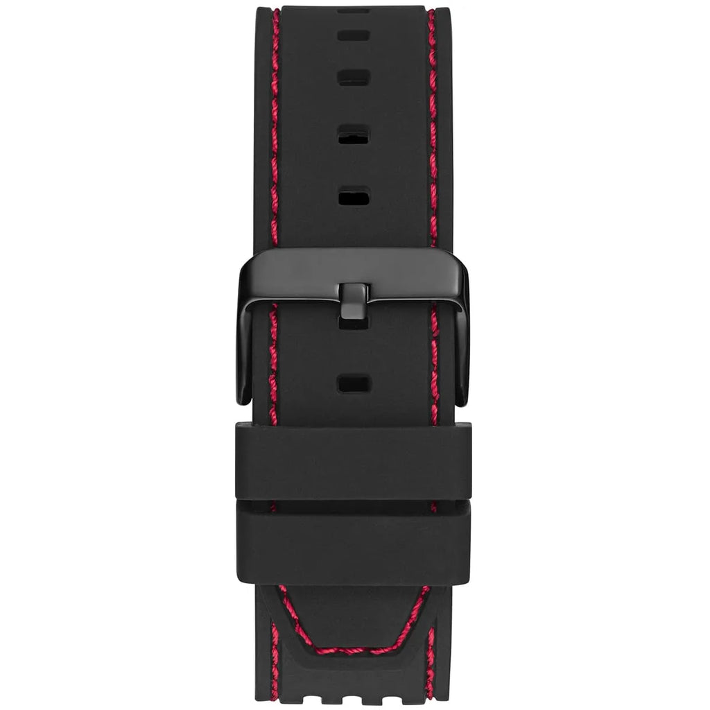 Guess Phoenix GW0499G4 Red Transparent Case Black Silicone Multifunction Watch