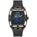 Guess Phoenix Lion Head GW0595G2 Black Case Blue Lion Black Silicone Watch