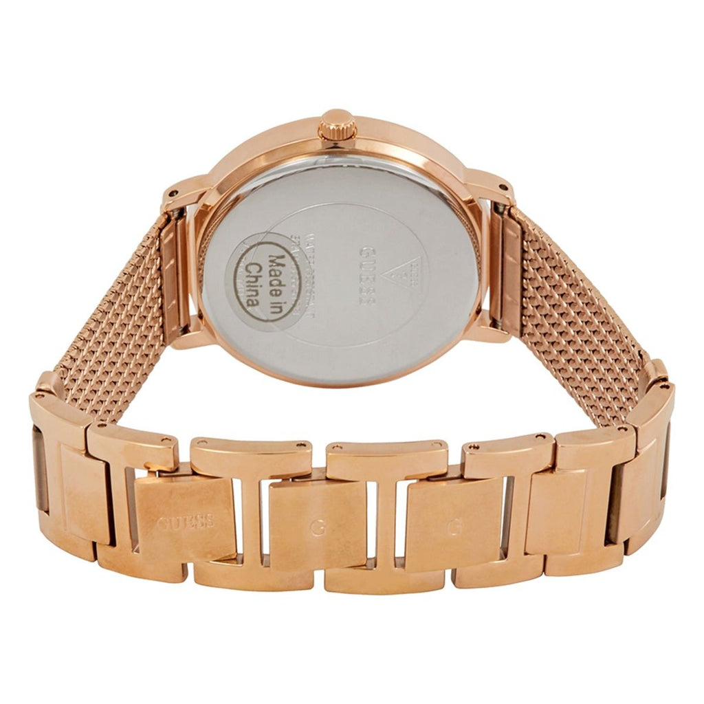 Guess Willow W0836L1 Rose Gold Woven Mesh Glitz Dial Women's Watch