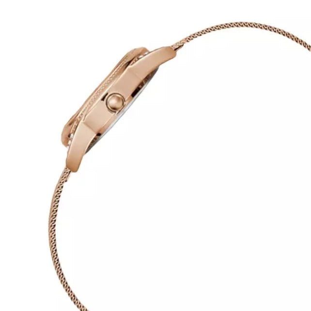 Guess Whisper W1084L3 Rose Gold Mesh Crystal Dial Women's Watch