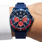 Guess Odyssey W1108G1 Men's Blue IP Case Pepsi Bezel Watch