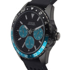 Guess Odyssey W1108G5 Men's Black Case Blue Accents Rubber Watch