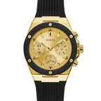 Guess athena Multi-Function GW0030L2 Gold Case Gold Dial Black Rubber Women's Watch