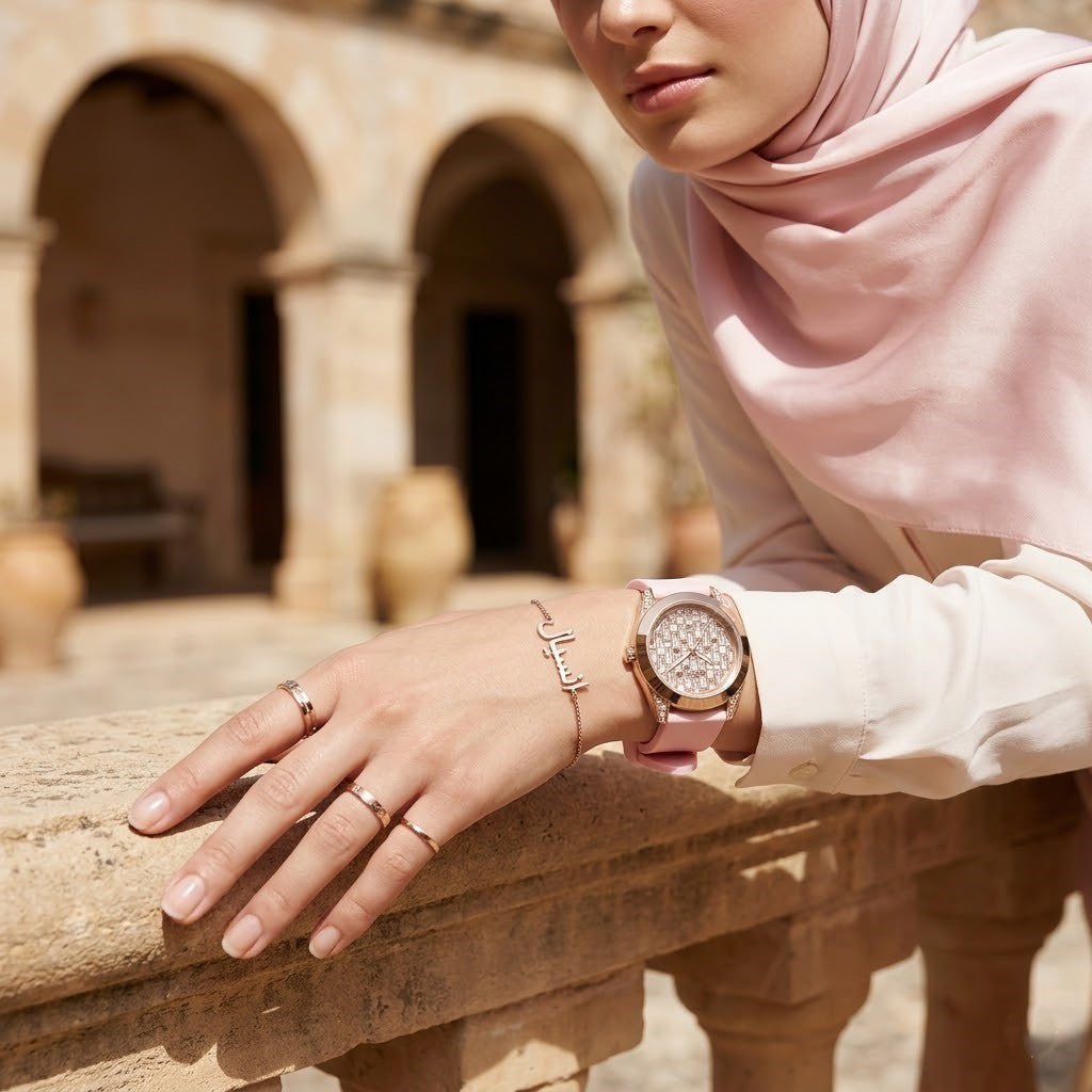 Guess Lady Frontier GW0109L2 Rose Gold Crystal Dial Pink Rubber Women's Watch