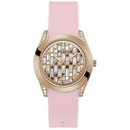 Guess Lady Frontier GW0109L2 Rose Gold Crystal Dial Pink Rubber Women's Watch