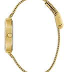 Guess GW0354L5 Square Gold Case Crystal Bezel Green Dial Gold Mesh Women's Watch