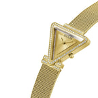 Guess Fame GW0508L2 Gold Triangle Case Crystal Bezel Gold Mesh Women's Watch