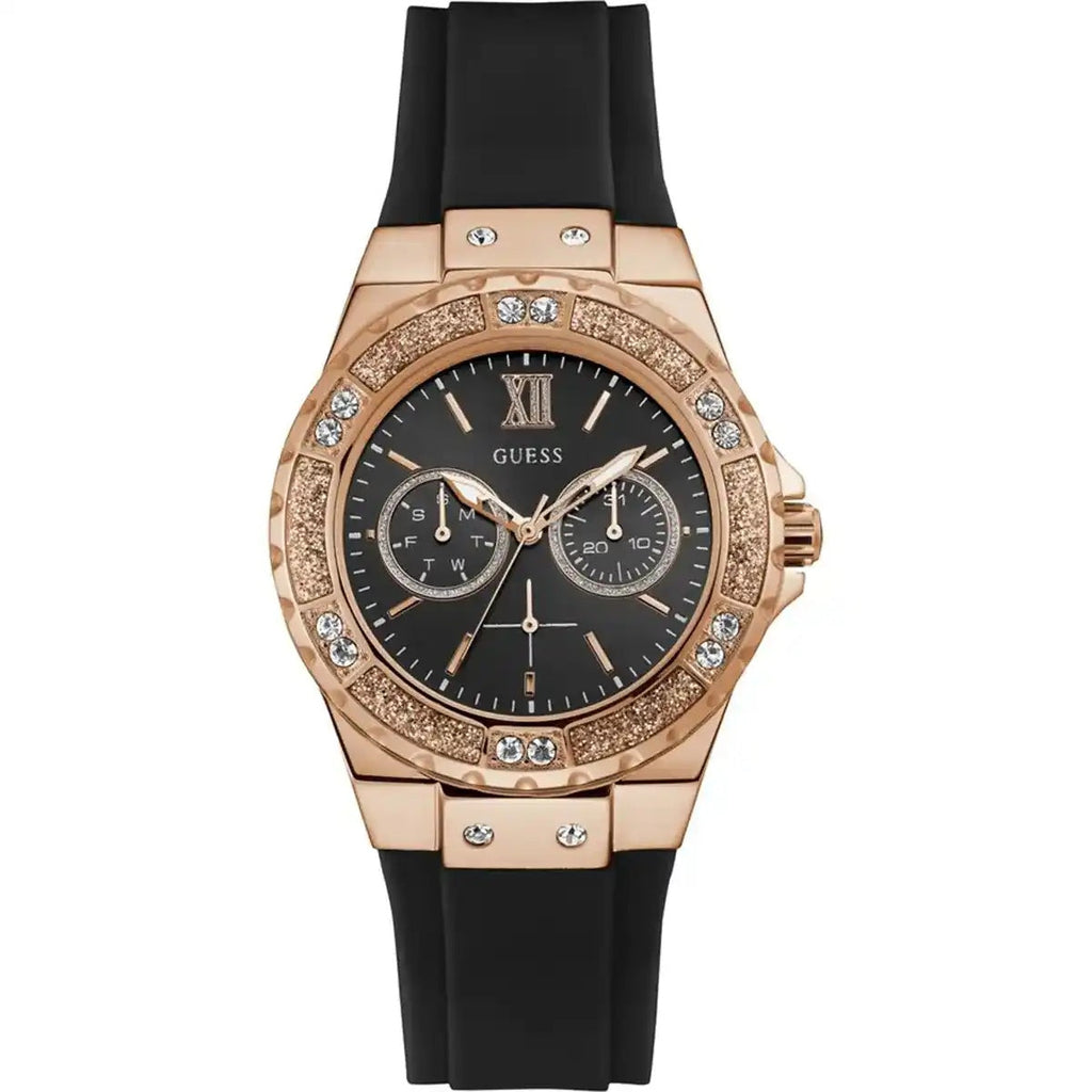 Guess Limelight GW0519L4 Multi-Function Black Dial Women's Black Rubber Watch