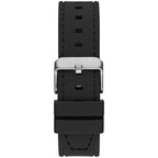 Guess Headline GW0571G1 Silver Case Black Dial Black Rubber Strap Men's Watch