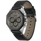 Hugo Boss Cloud 1514014 Men's Grey Dial Watch Black Leather