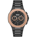 Hugo Boss Taper 1514090 Men's Black Steel Watch with Gold Bezel