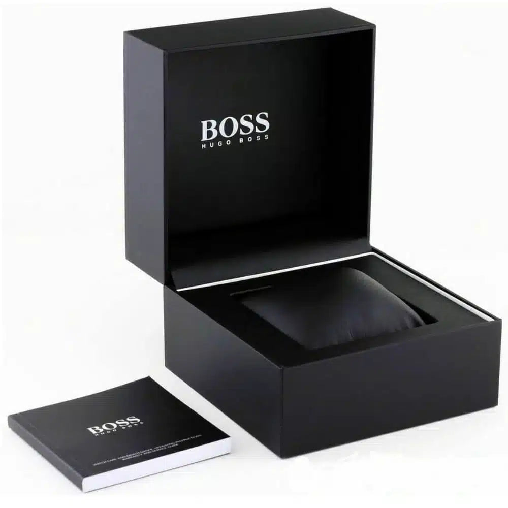 Hugo Boss Hero 1514217 Men's Silver Steel Watch with Green Dial & Gold Accents