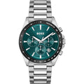 Hugo Boss Strike 1792156 Men's Silver Steel Watch with Textured Green Dial