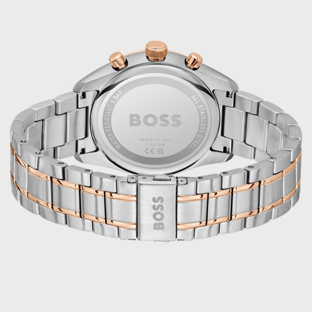 Hugo Boss Steer 1514252 Two-Tone Silver & Rose Gold Grey Dial Men's Watch