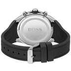 Hugo Boss Distinct 1513855 Silver Black Rubber Red Accents Men's Watch