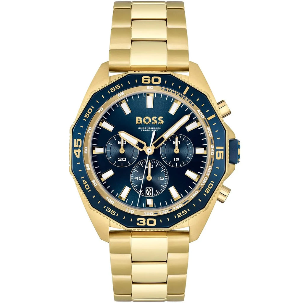 Hugo Boss Energy 1513973 Gold-Tone Blue Dial Chronograph Men's Watch