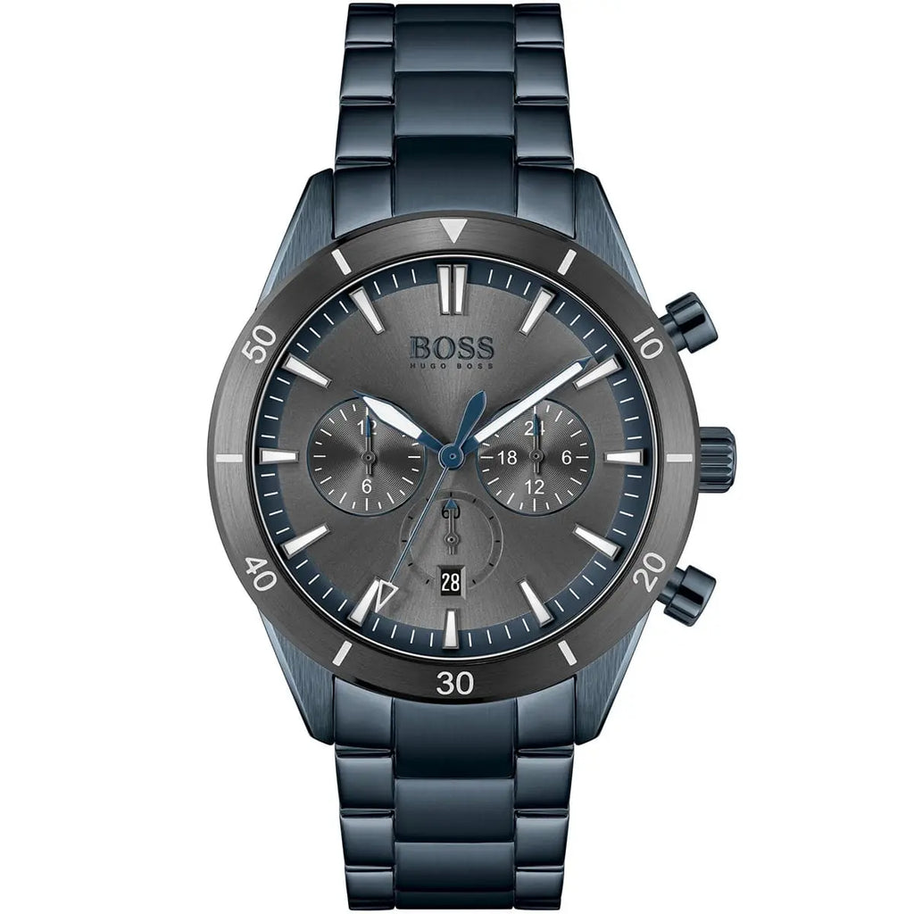 Hugo Boss Santiago 1513865 Blue IP Steel Grey Dial Men's Watch