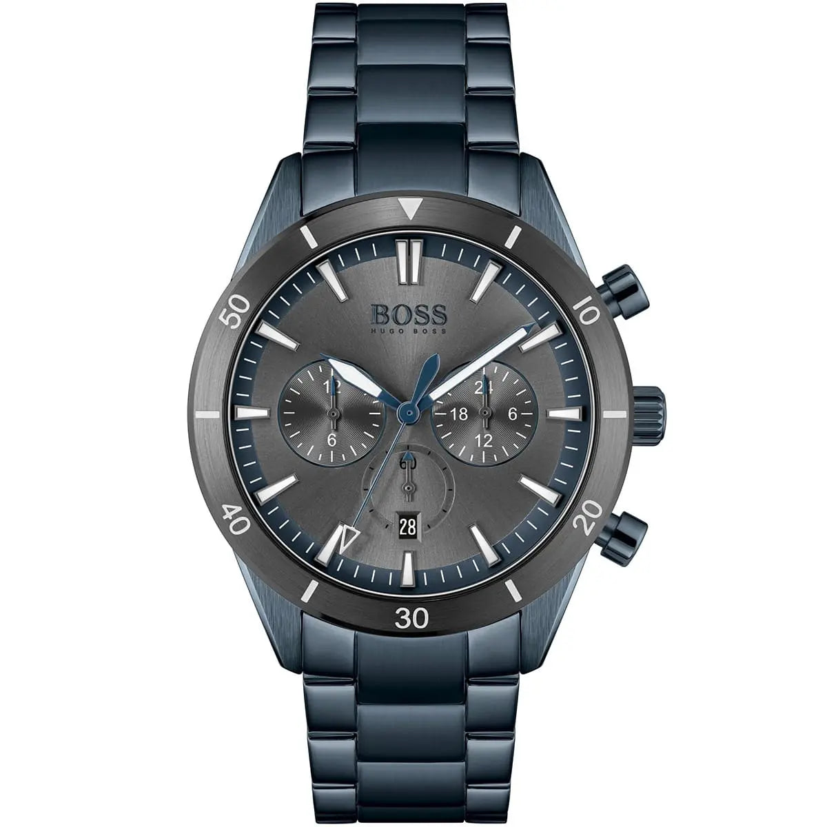 Hugo Boss Santiago 1513865 Blue IP Steel Grey Dial Men's Watch