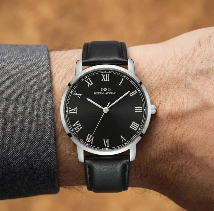 IBSO Ultra-Slim Men's Classic Watch White Black Dial