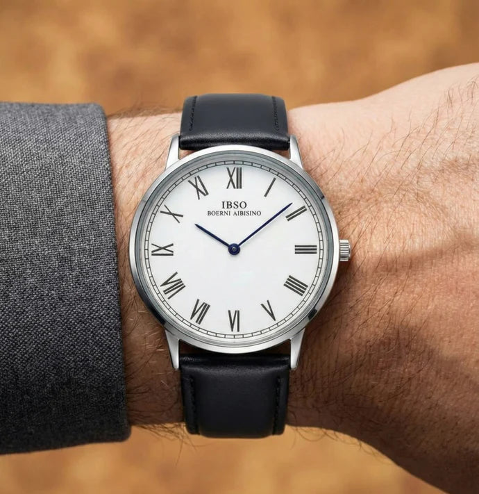 IBSO Ultra-Slim Men's Classic Watch White Black Dial