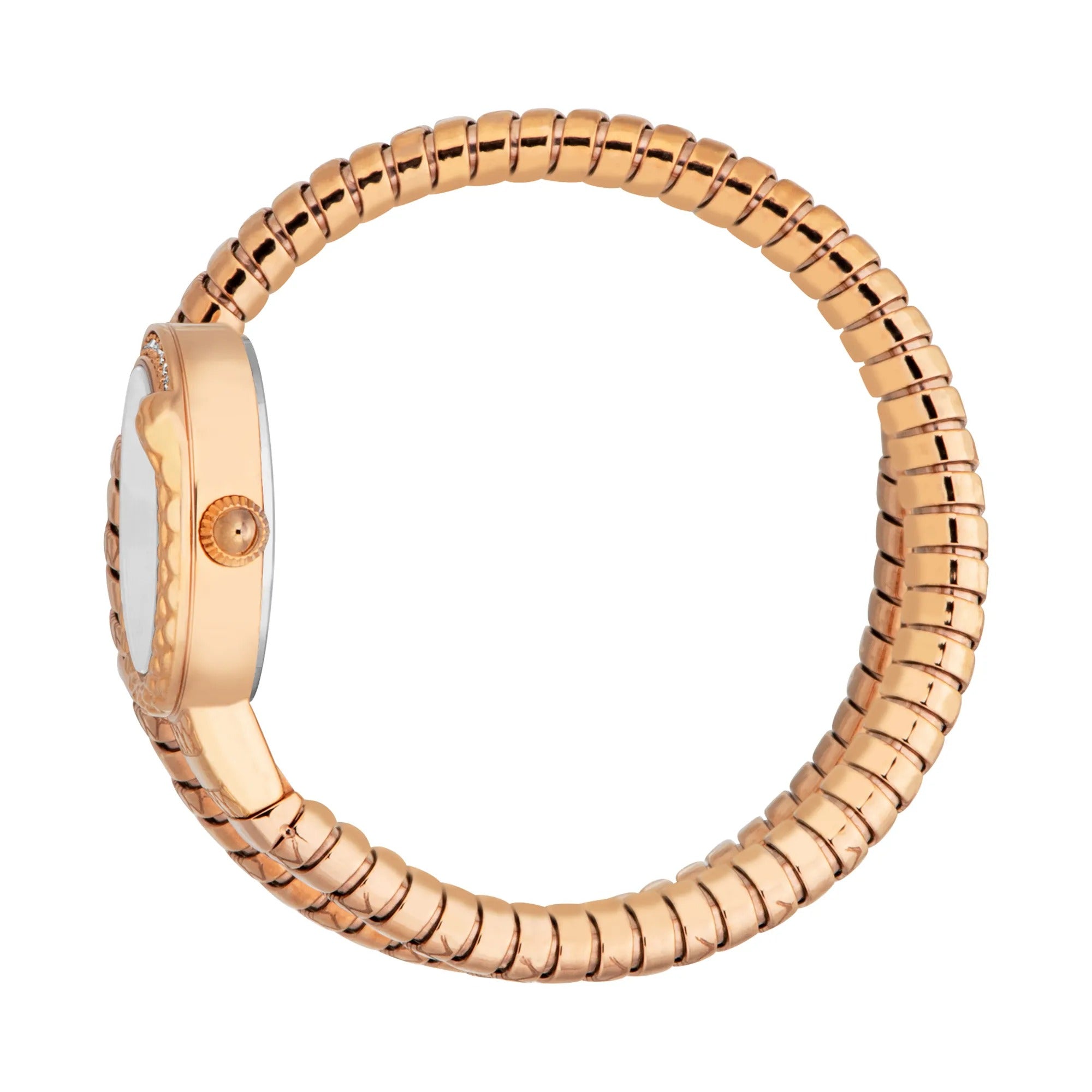 Just Cavalli Signature Snake Cerchio Snake Rose Gold Silver Grey Women's Watch (Model JC1L301M0045)