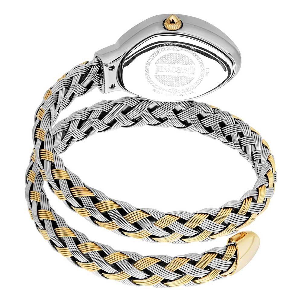 Just Cavalli Novara Women's Watch – Two-Tone Gold & Silver Case & Bracelet with Dark Green Dial (JC1L264M0065)