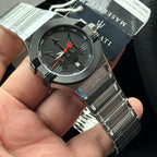 Maserati Potenza R8853108003 Men's Black Stainless Steel Big Logo Watch