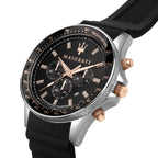 Maserati Sfida R8871640002 Men's Two-Tone Watch Black Rubber
