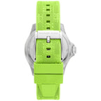 Michael Kors Everest MK7360 Silver-Tone Crystal Pavé Lime Green Rubber Women's Watch