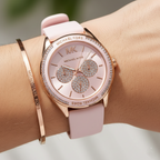 Michael Kors Jessa MK6946 Rose Gold-Tone Pink Dial Pink Rubber Women's Watch