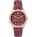 Michael Kors Camille MK2967 Rose Gold Watch with Burgundy MK Logo Strap