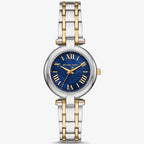 Michael Kors Lennox MK01085 Two-Tone Silver & Gold Blue Mother of Pearl Women's Watch