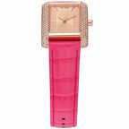 Michael Kors Emery MK2984 Rectangular Rose Gold Tone Pink Leather Women Watch