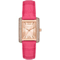 Michael Kors Emery MK2984 Rectangular Rose Gold Tone Pink Leather Women Watch
