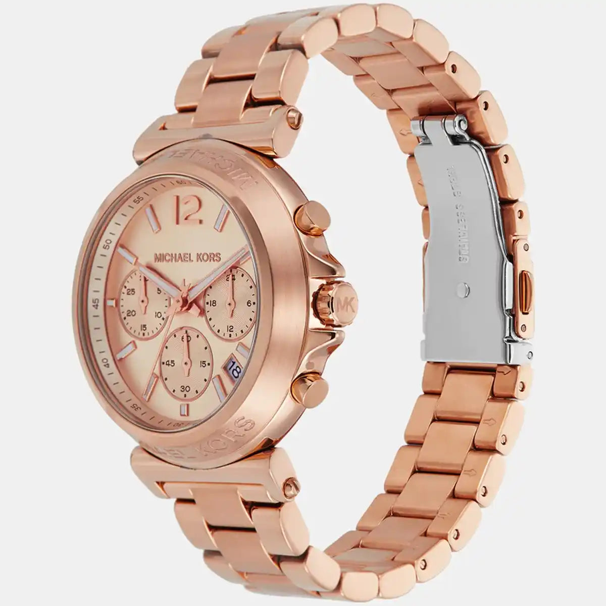 Michael Kors Raquel MK4688 Rose Gold-Tone Chronograph Geometric Case Women's Watch