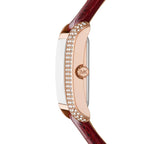 Michael Kors Emery MK4689 White Dial Red Leather Strap Women's Watch