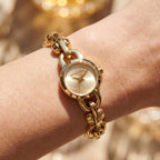 Michael Kors Harlowe MK4871 Gold Dial Gold-Tone Chain Link Women's Watch