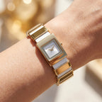 Michael Kors Darrington MK4899 Square Gold Tone White Leather Women Watch