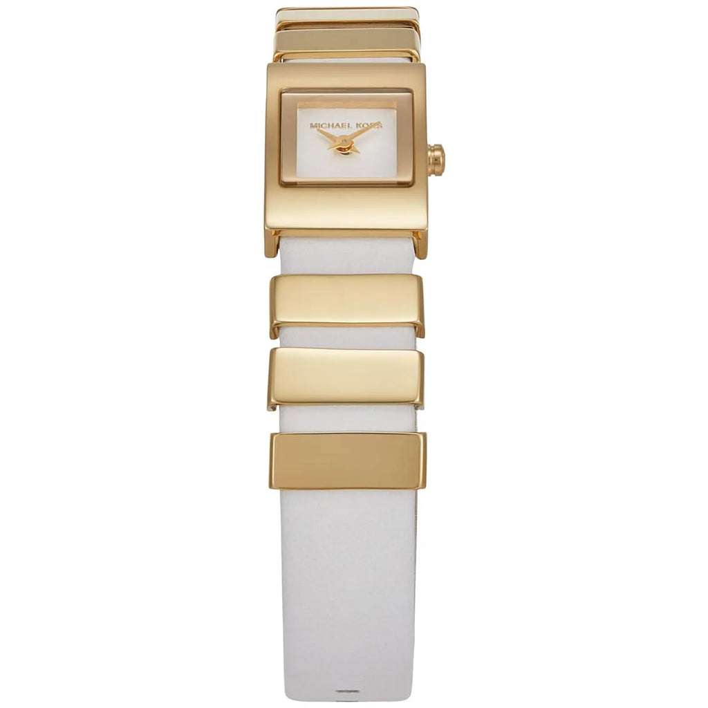 Michael Kors Darrington MK4899 Square Gold Tone White Leather Women Watch