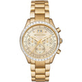 Michael Kors Brinkley MK6187 Women’s Gold Dial Gold-Tone Chronograph Watch