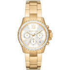 Michael Kors Everest MK7212 Gold-Tone Baguette Crystal Bezel Women's Watch