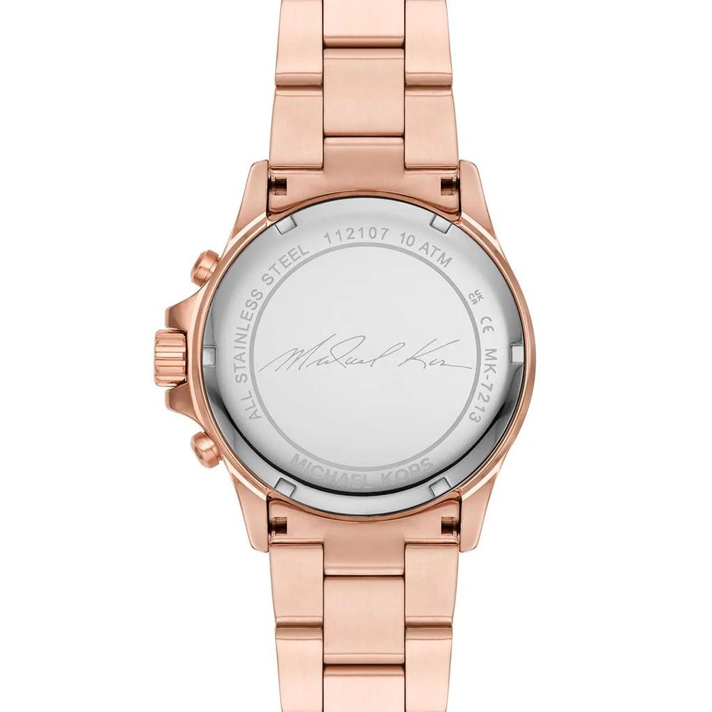 Michael Kors Everest MK7213 Rose Gold Tone Baguette Crystal Bezel Women's Watch