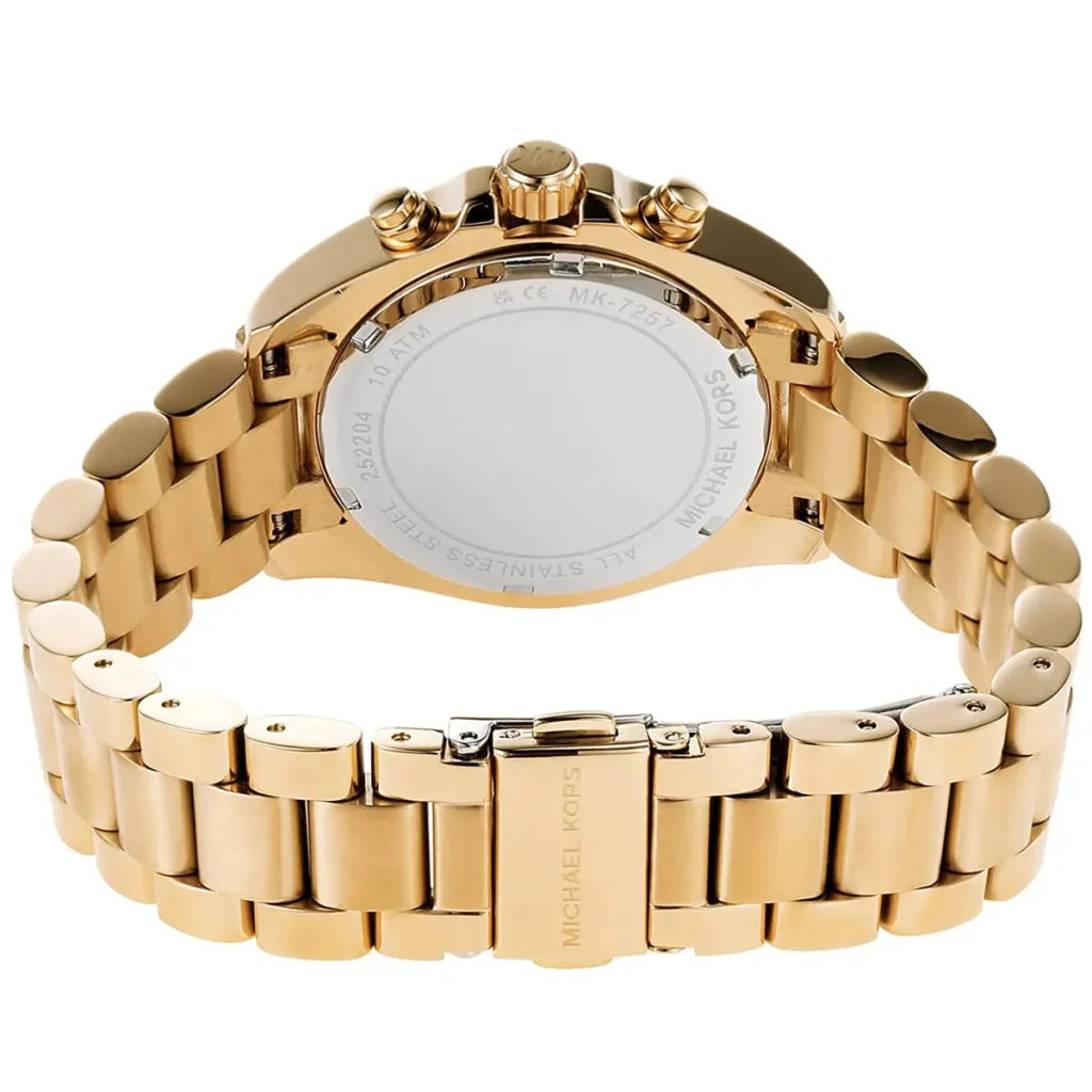 Michael Kors Bradshaw Women's Watch – Model MK7257 | Green Dial with Gold Stainless Steel Bracelet