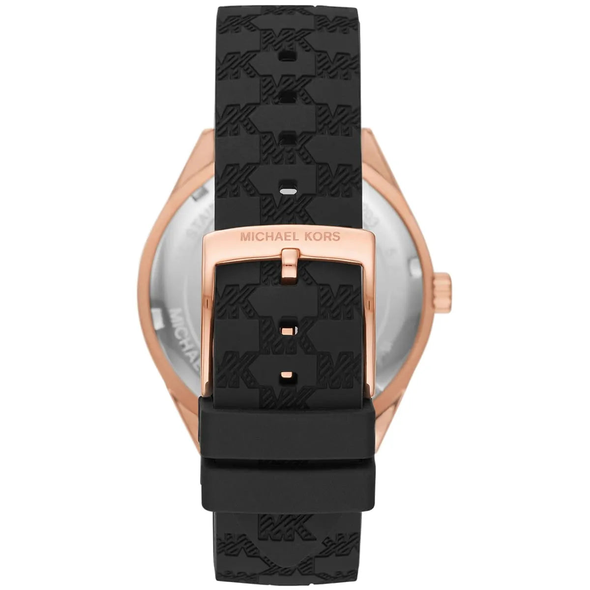 Michael Kors Jessa MK7266 Rose Gold Tone Black Dial Black Rubber Women's Watch